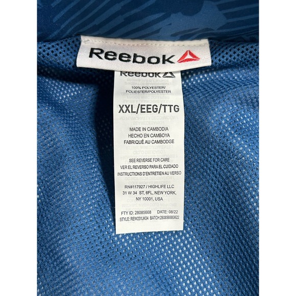 Reebok Womens Blue Windbreaker Jacket 2XL Jogger Coat‎ NWT - Picture 6 of 12
